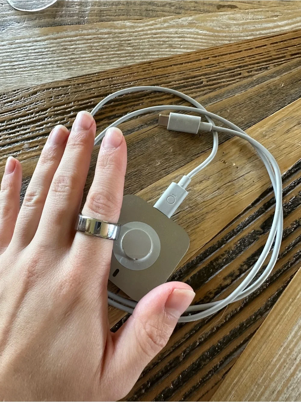 Oura Ring 4, silver, size 7